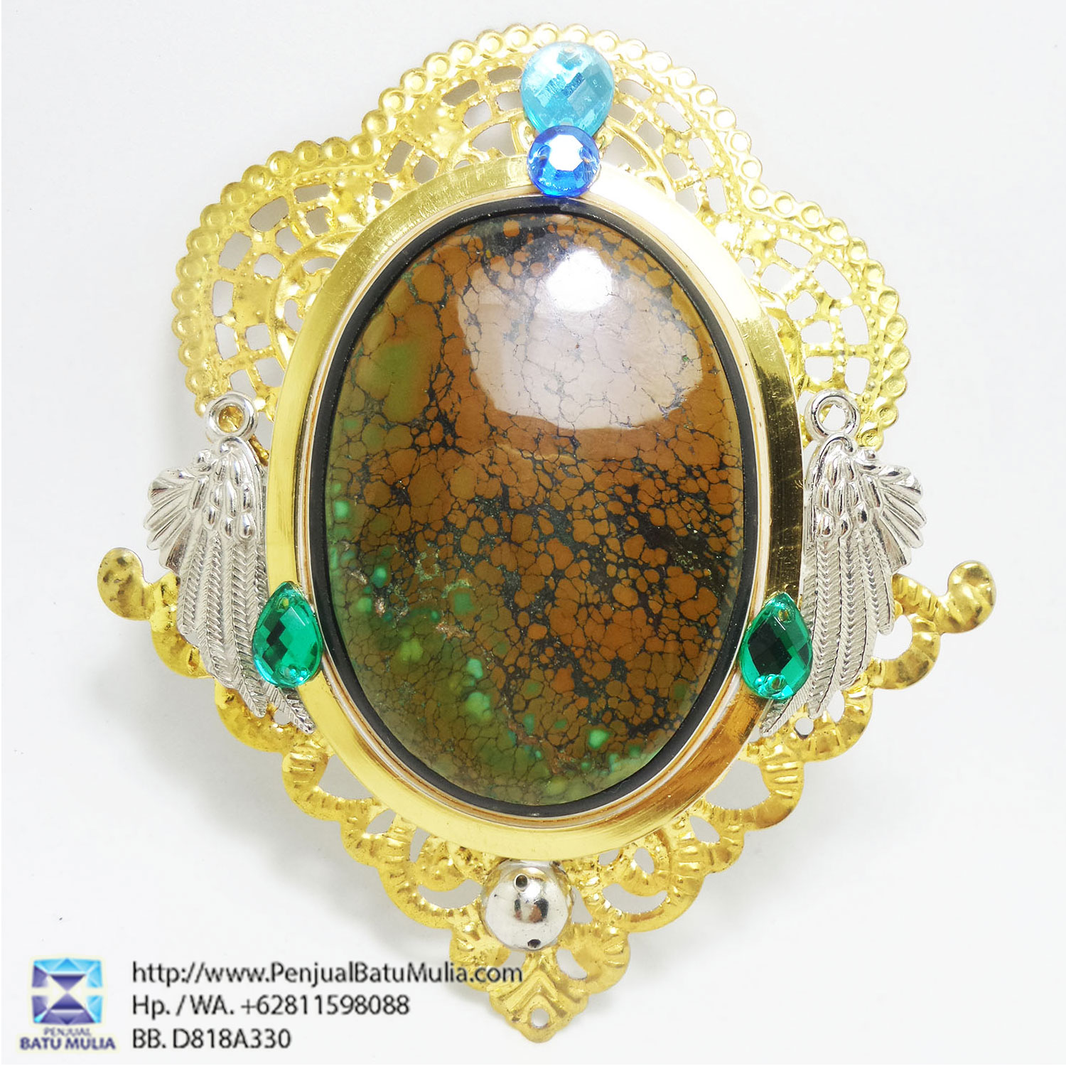 Batu Pirus Biru Turquoise sertifikat GIA