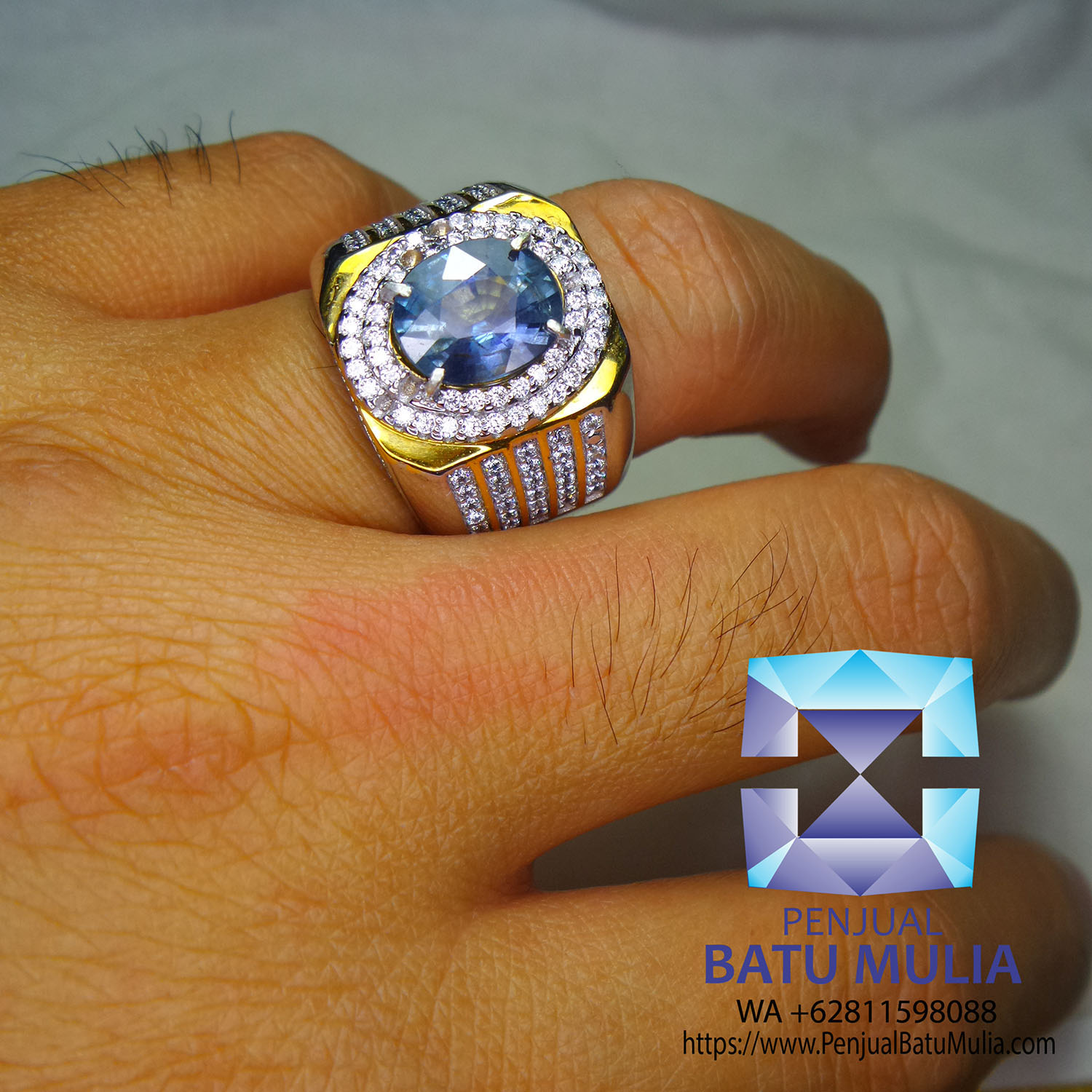 Blue Sapphire Cornflower UNHeat Sertifikat 3.44 ct